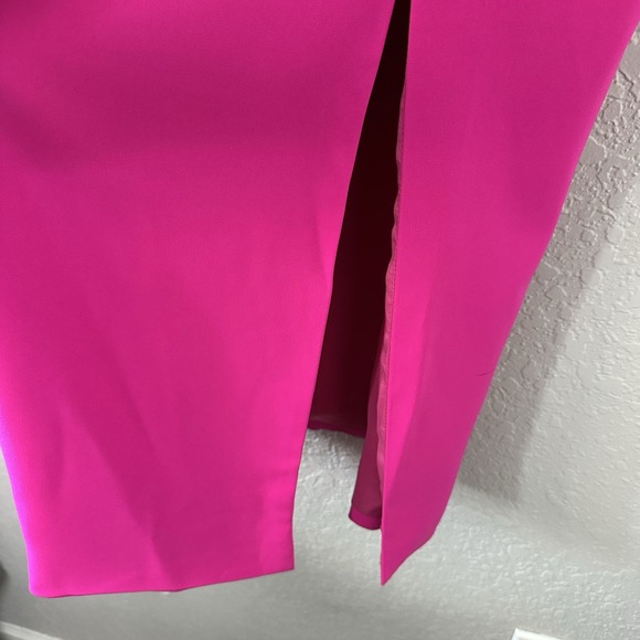 NWT Jay Godfrey Womens Deep V Midi Cocktail Party Dress Sz‎ 10 Fuschia - Picture 13 of 13